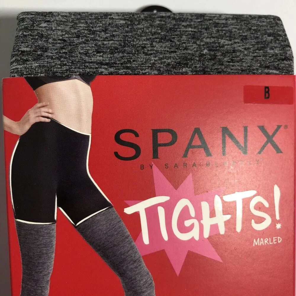 Spanx Tights Womens B Gray Marled Patterned Leg Shapewear New